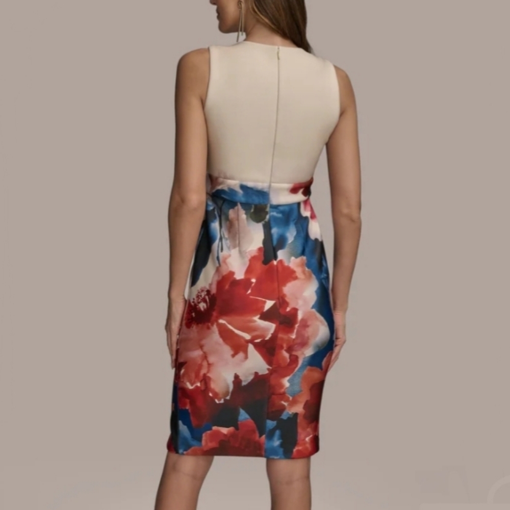 Donna Karan Floral Sleeveless Sheath Dress - Picture 9 of 16